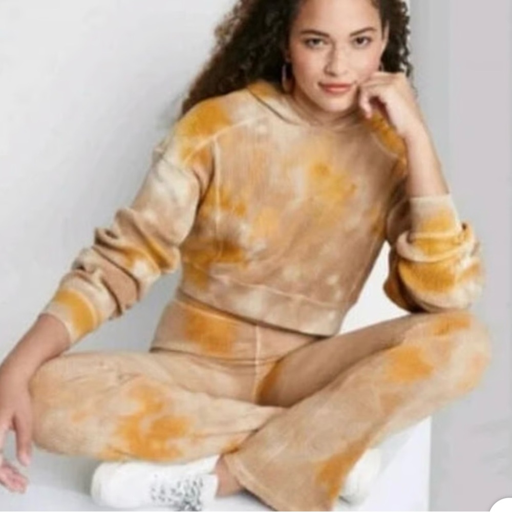 Wild Fable Cropped Hoodie waffle Sz M
